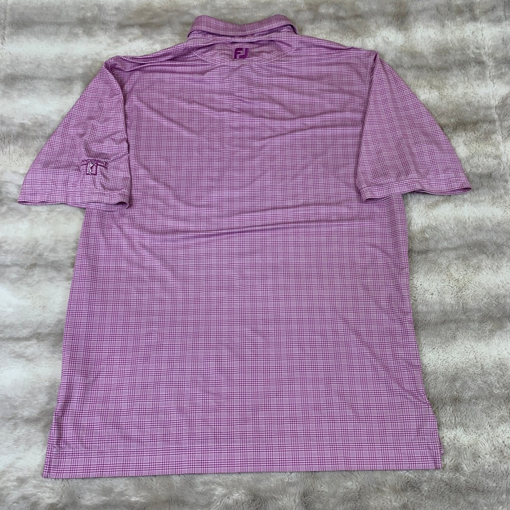 FootJoy Mens Golf Polo Shirt Bundle‎ Purple Solid & Micro Check Vanderbilt XL - Picture 7 of 13
